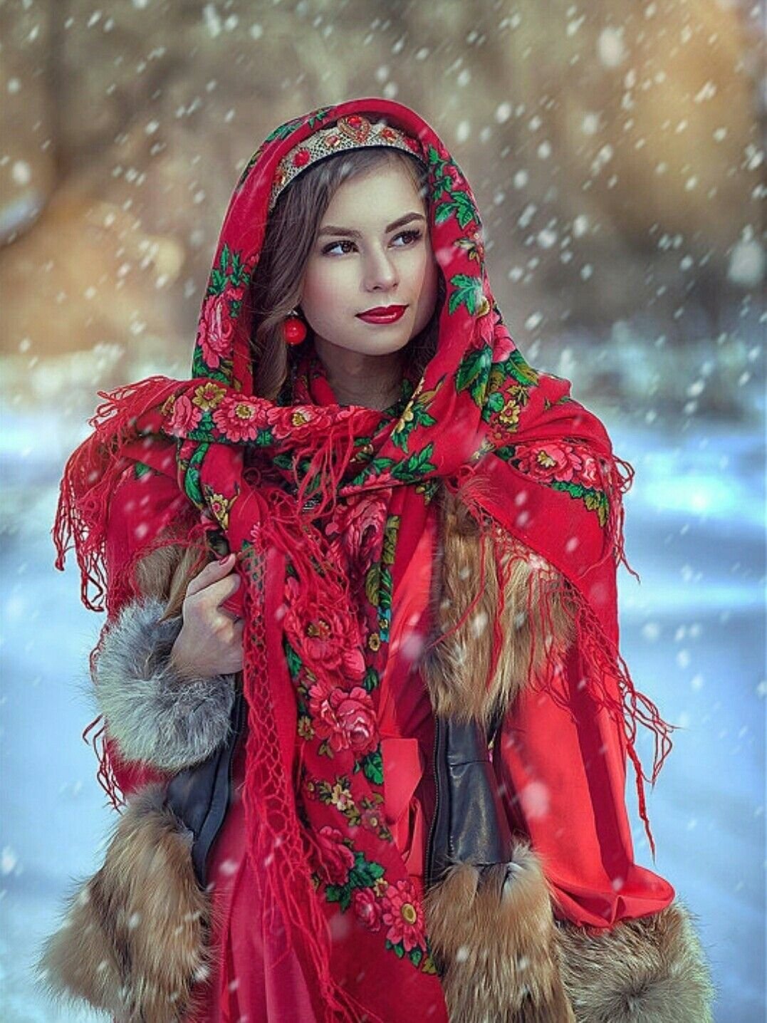 Beautiful girl Women in Slavic costumes in Dammam