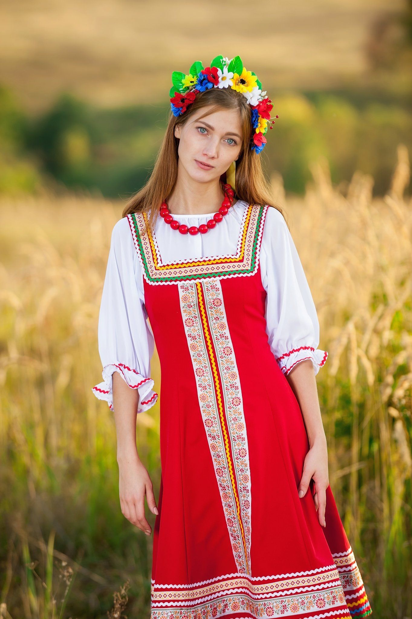 Women in Slavic costumes in Dammam